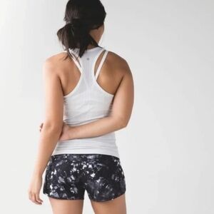 Lululemon Dusk Dye Run Times Shorts 10" Black White Ultra Swift Active